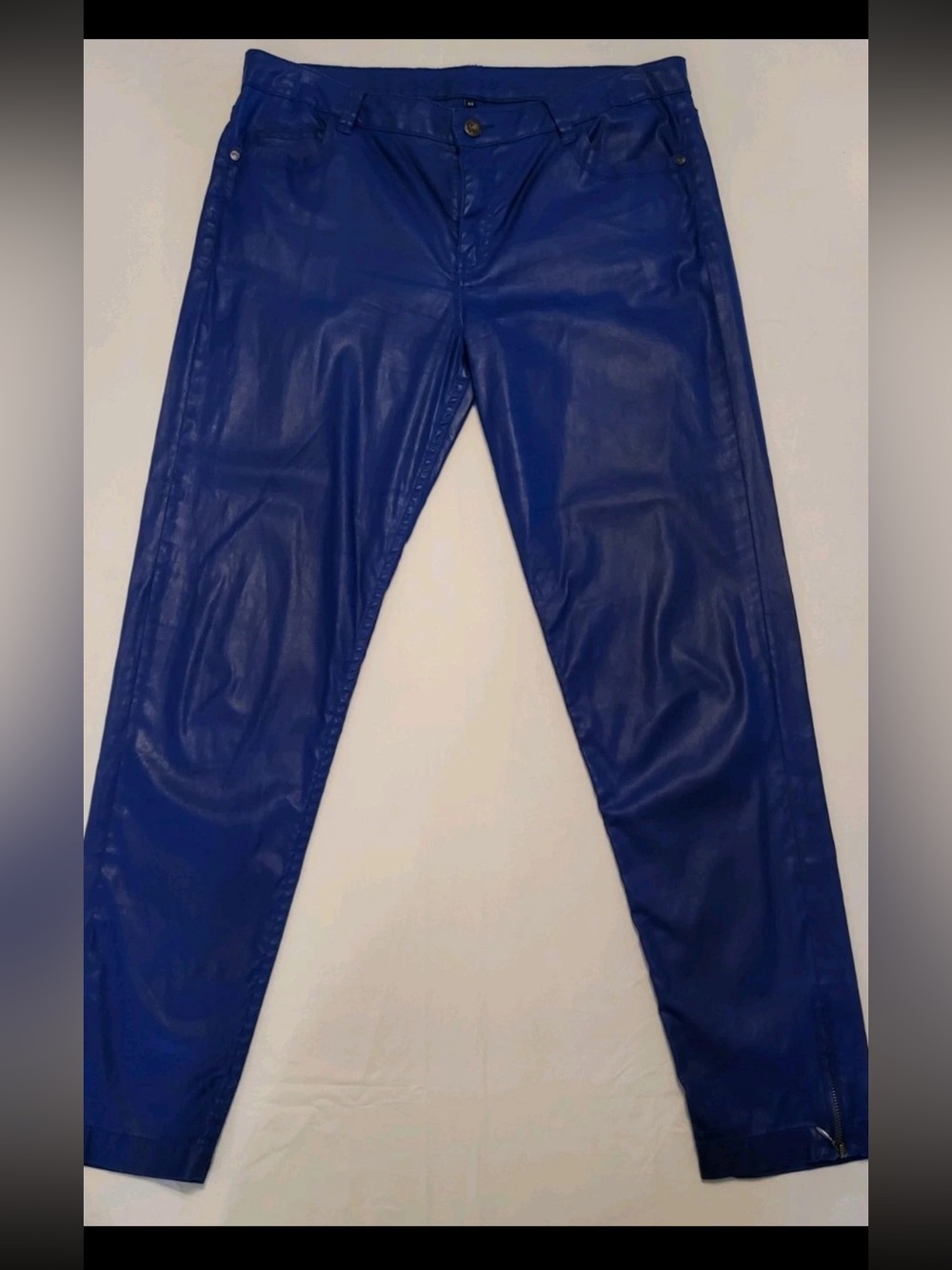 Anne Fontaine Cobalt Blue Faux Leather Pants